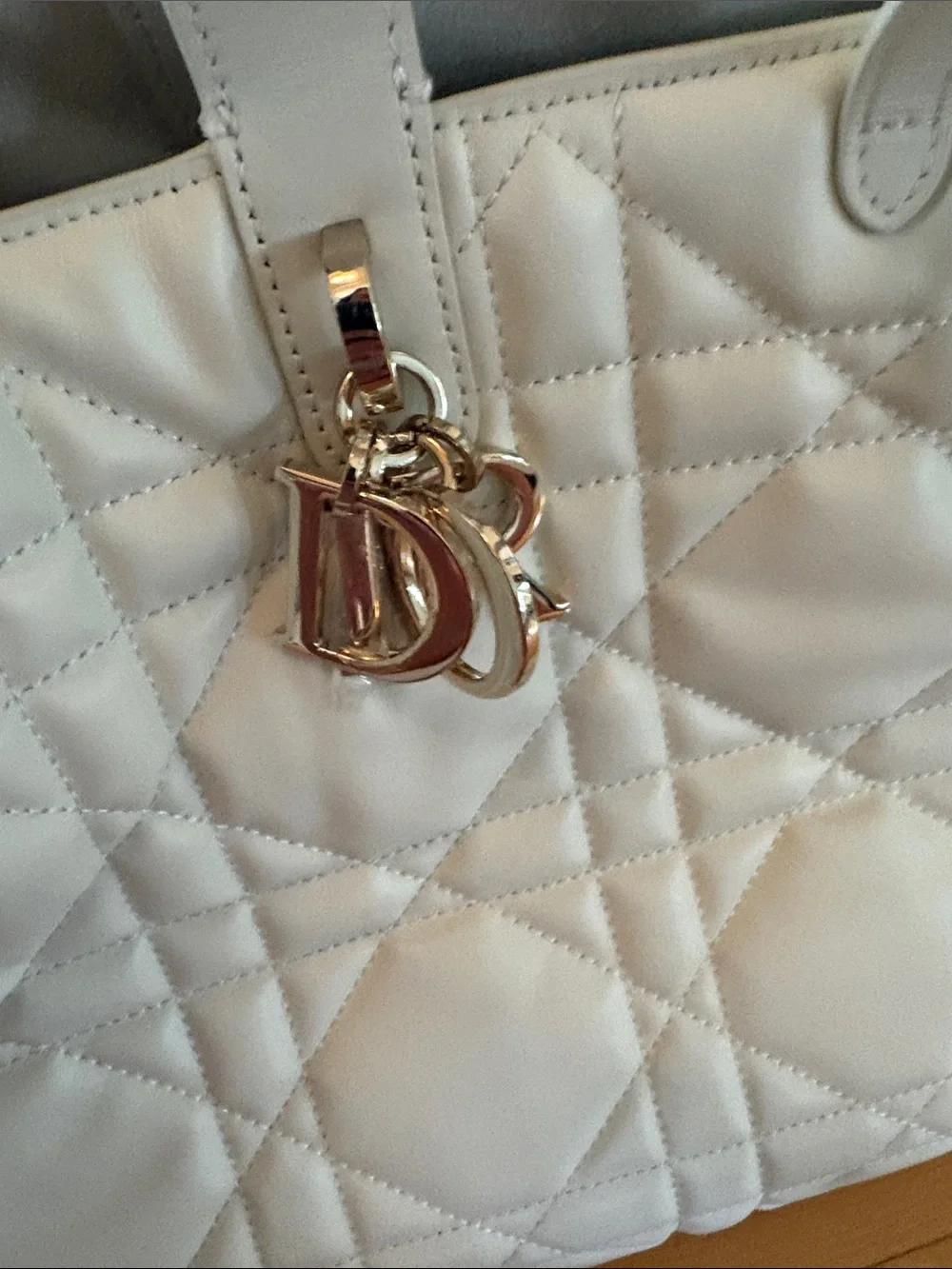 quilted tote dior white